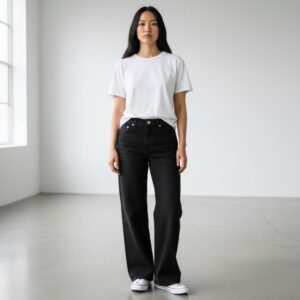 Jean Negro Elastizado Wide Leg | Pantalones | Negro | Fesera La Plata | La Plata, Argentina