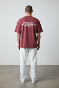 remera corte Boxy de algodón estampado | Remeras | Negro, Bordo | Fesera La Plata | La Plata, Argentina