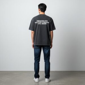remera corte Boxy de algodón estampado | Remeras | Negro, Bordo | Fesera La Plata | La Plata, Argentina