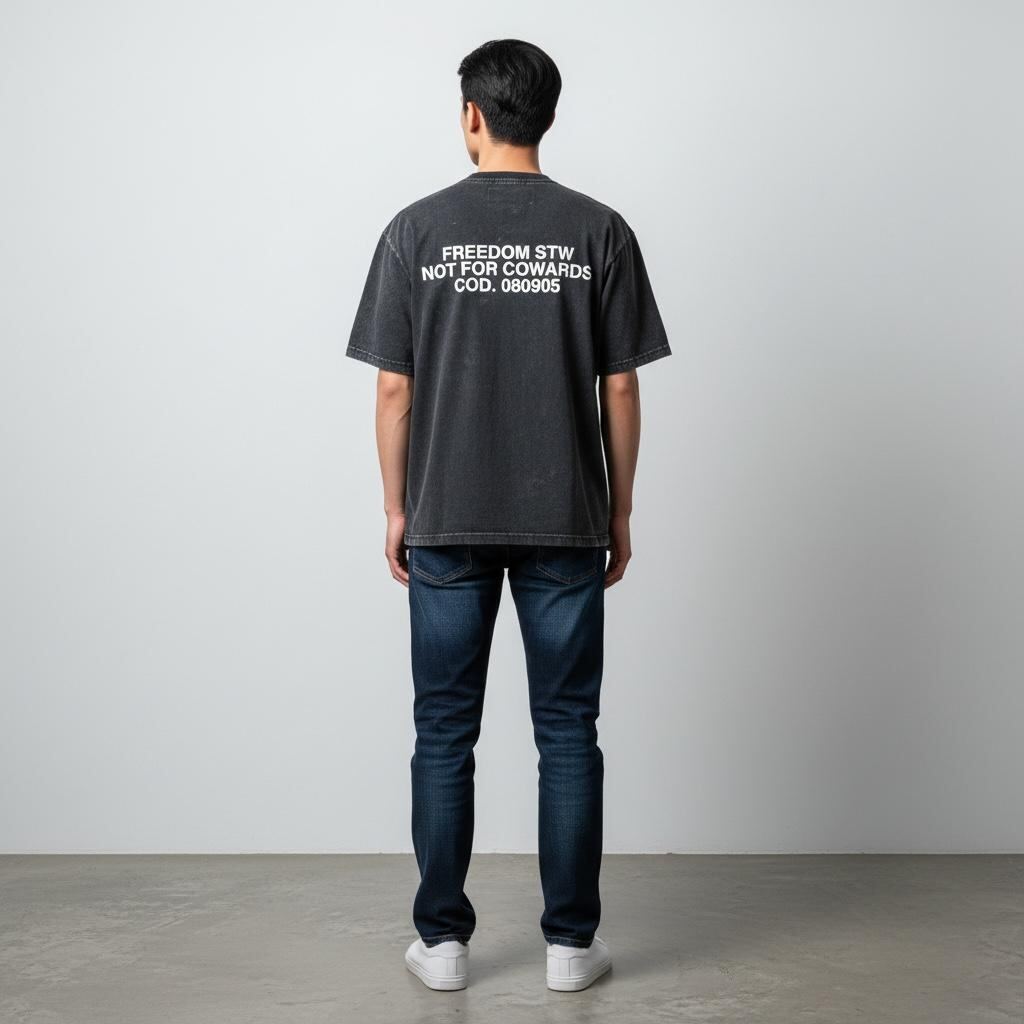 remera corte Boxy de algodón estampado | Remeras | Negro, Bordo | Fesera La Plata | La Plata, Argentina