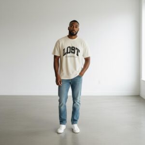 remera corte boxy de algodon estampado | Remeras | Crema | Fesera La Plata | La Plata, Argentina