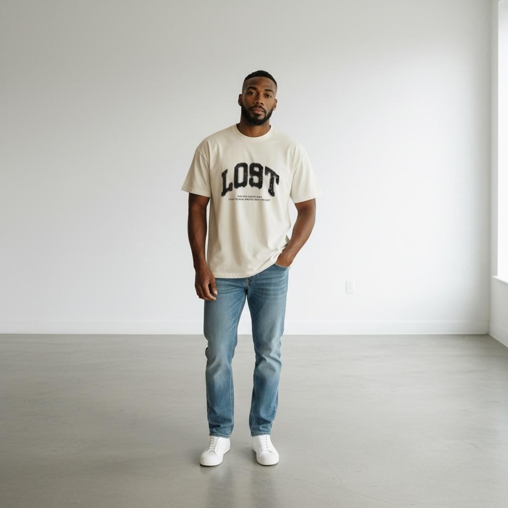 remera corte boxy de algodon estampado | Remeras | Crema | Fesera La Plata | La Plata, Argentina