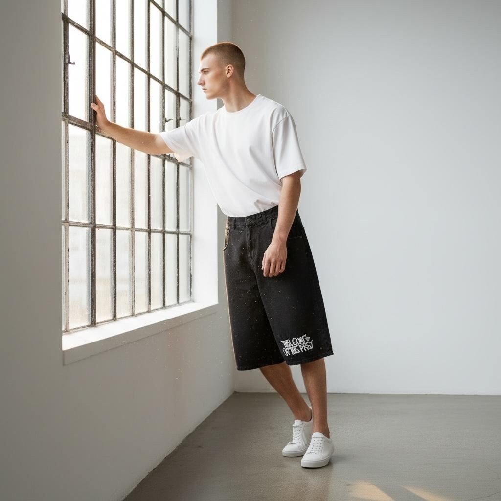 Bermuda Baggy Bordado | Bermudas | NEGRO | Fesera La Plata | La Plata, Argentina