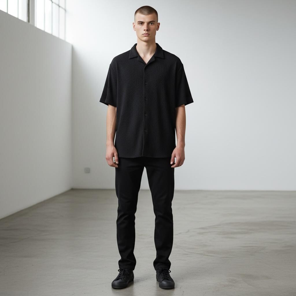 Camisa Tejida de hilo | Camisas | NEGRO, NATURAL | Fesera La Plata | La Plata, Argentina