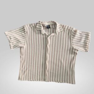 Camisa tejida de hilo natural a rayas. | Camisas | NATURAL | Fesera La Plata | La Plata, Argentina