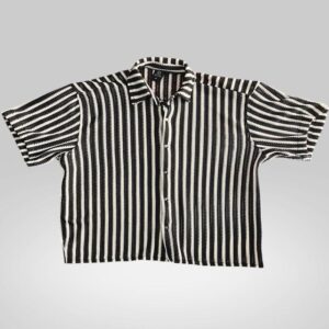 Camisa tejida de hilo negro a rayas. | Camisas | NEGRO | Fesera La Plata | La Plata, Argentina