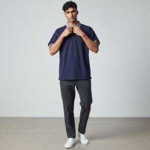 Chomba lisa de algodón. | Remeras | AZUL, CREMA | Fesera La Plata | La Plata, Argentina