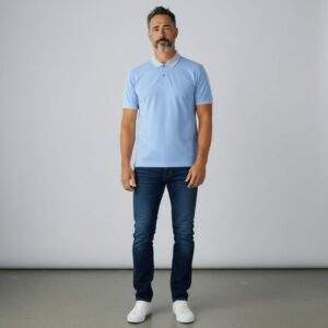 Chomba lisa de algodón. | Remeras | AZUL, CREMA | Fesera La Plata | La Plata, Argentina