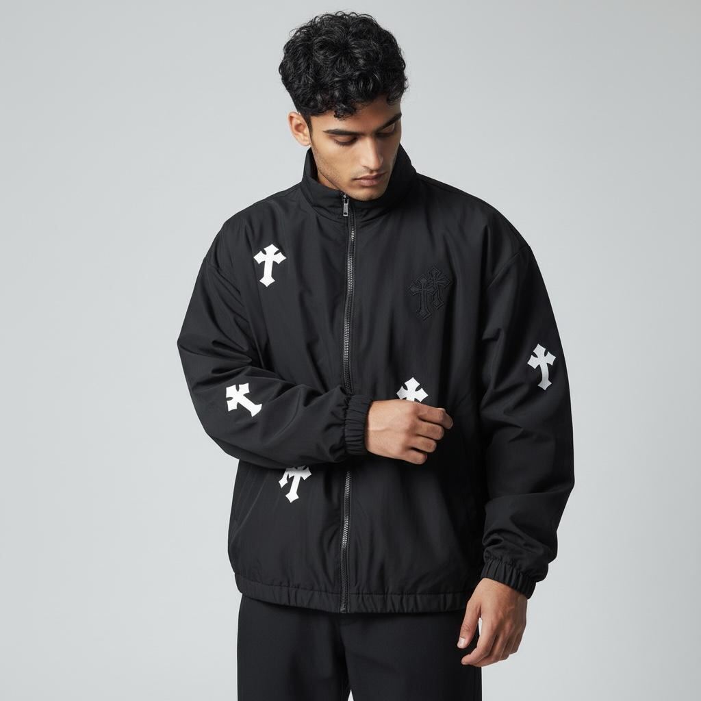 Campera estilo chaqueta negra estampada | Camperas | NEGRO | Fesera La Plata | La Plata, Argentina