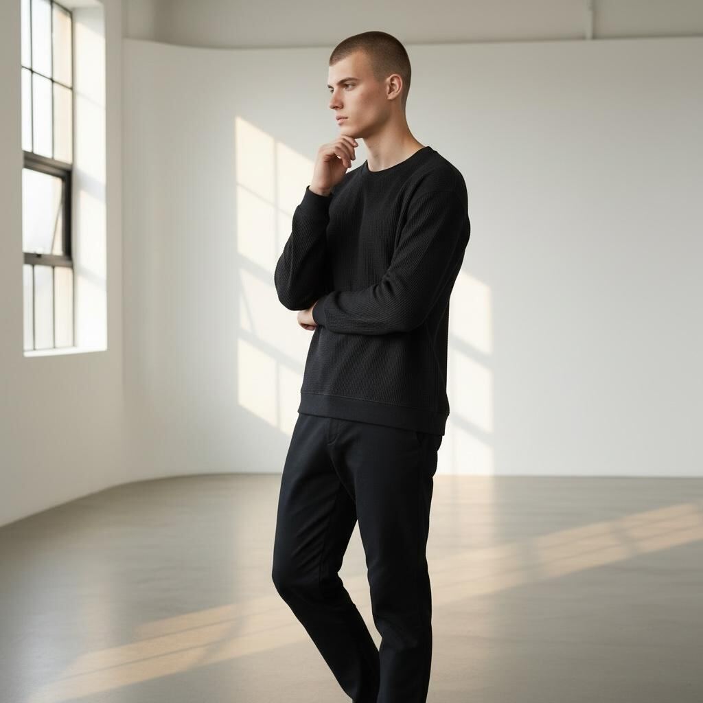 Sweater Waffle Liso Negro | Buzos y sweaters | Negro | Fesera La Plata | La Plata, Argentina
